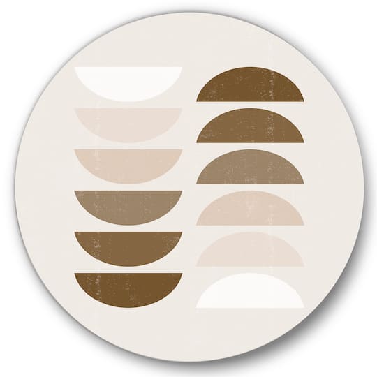 Designart - Abstract Sun & Moon Geometrics In Terracotta II